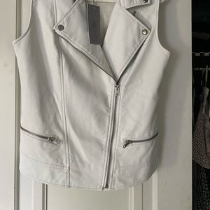 J Lo white pleather vest NWT